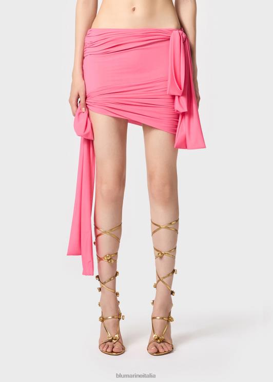 Blumarine donne gonna in jersey con fiocchi e volant abbigliamento 0L44T133
