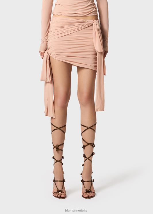 Blumarine donne gonna in jersey con fiocchi e volant abbigliamento 0L44T134