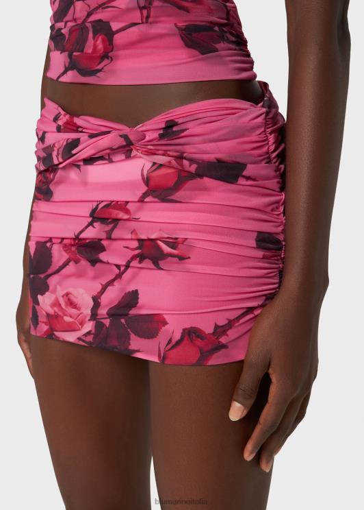 Blumarine donne minigonna in jersey stampa rose torchon abbigliamento 0L44T137