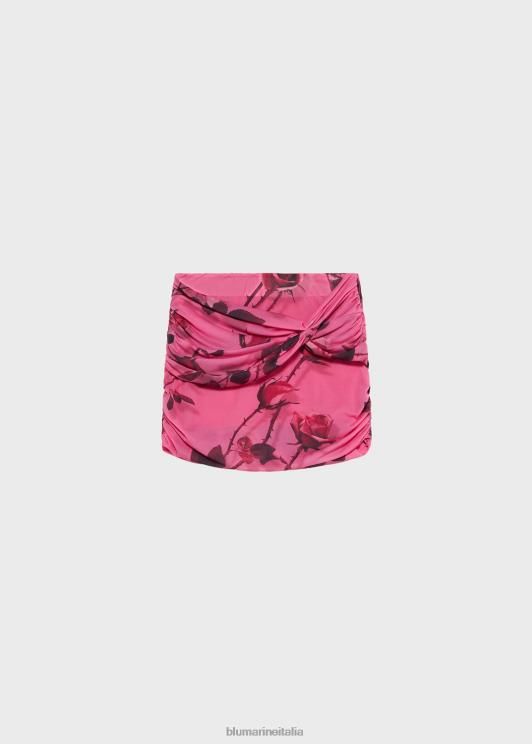 Blumarine donne minigonna in jersey stampa rose torchon abbigliamento 0L44T137