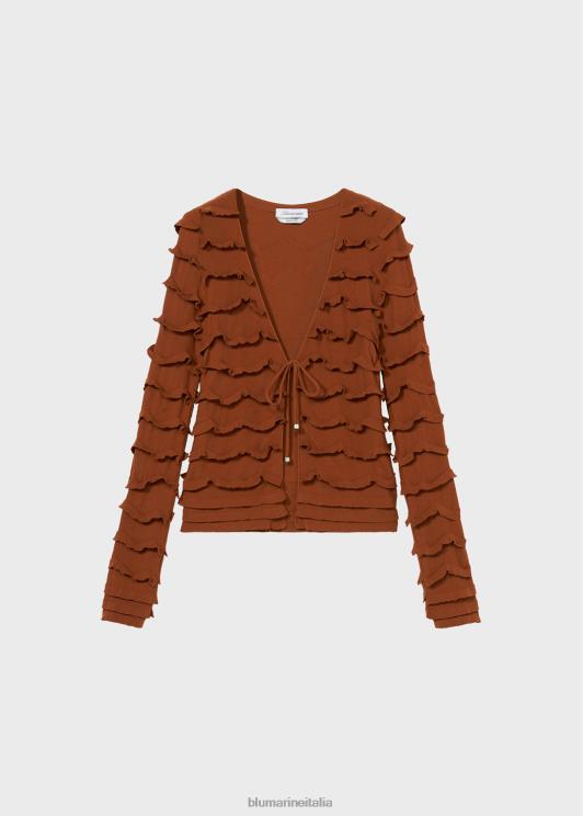 Blumarine donne cardigan lavorato a maglia con volant abbigliamento 0L44T119