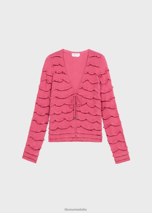Blumarine donne cardigan lavorato a maglia con volant abbigliamento 0L44T120