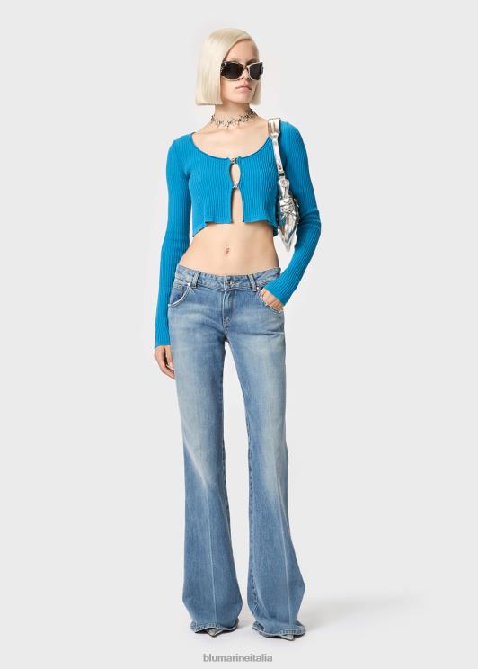 Blumarine donne Jeans a zampa di elefante con lavaggio medio abbigliamento 0L44T170