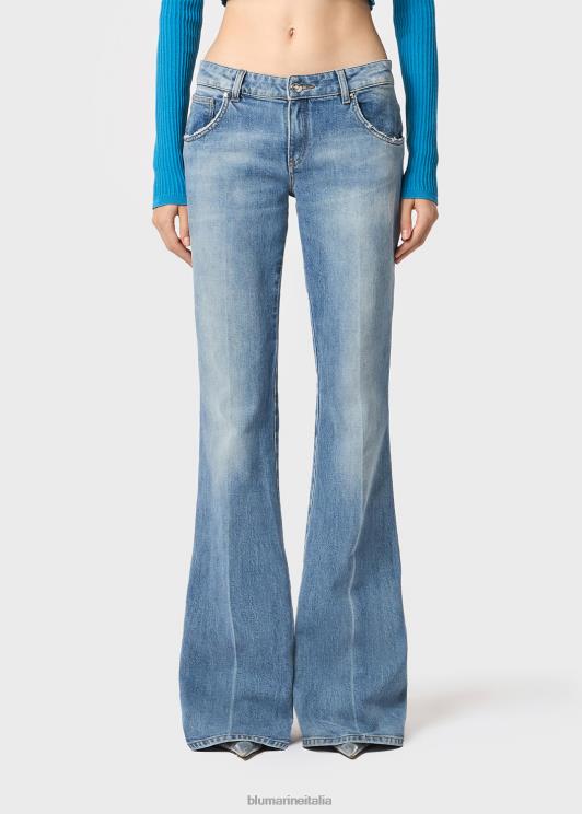Blumarine donne Jeans a zampa di elefante con lavaggio medio abbigliamento 0L44T170