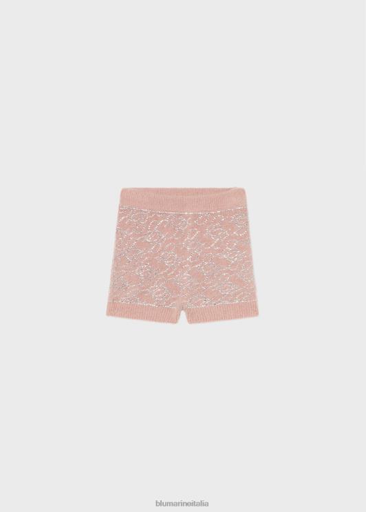 Blumarine donne pantaloncini in maglia con monogramma b ricamato in strass abbigliamento 0L44T173