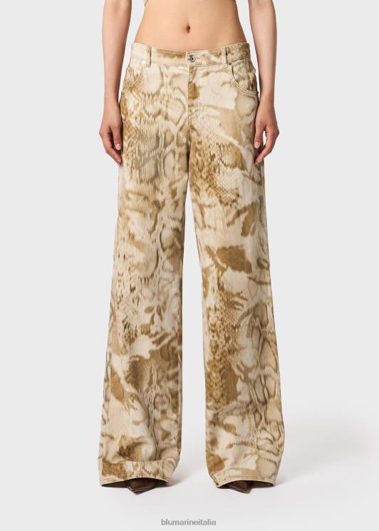 Blumarine donne pantaloni da ragazzo con stampa cargo-patch abbigliamento 0L44T153