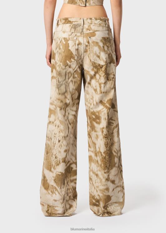 Blumarine donne pantaloni da ragazzo con stampa cargo-patch abbigliamento 0L44T153