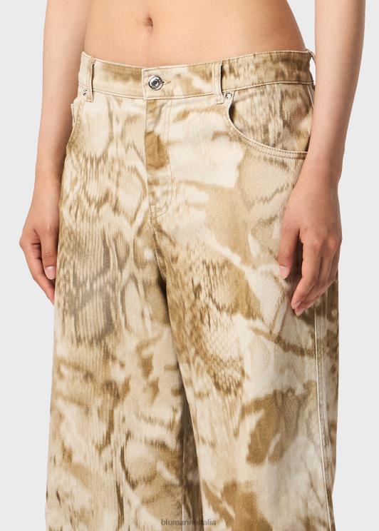 Blumarine donne pantaloni da ragazzo con stampa cargo-patch abbigliamento 0L44T153