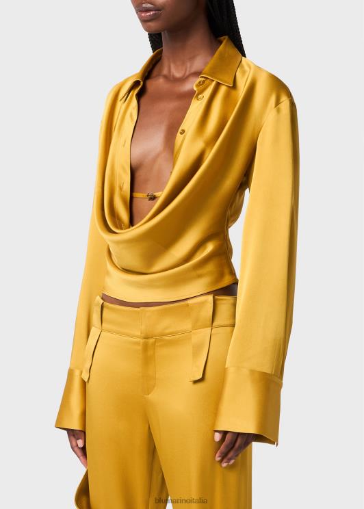 Blumarine donne Blusa con collo ad anello in raso abbigliamento 0L44T61