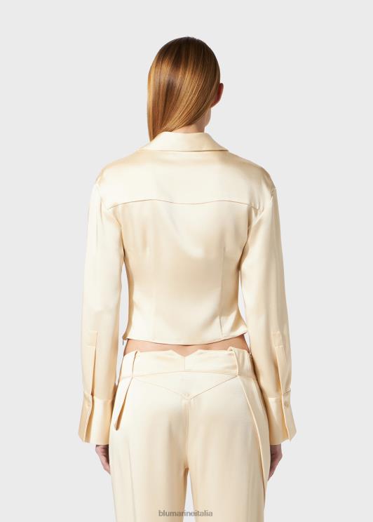 Blumarine donne Blusa con collo ad anello in raso abbigliamento 0L44T62