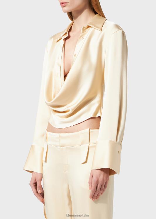 Blumarine donne Blusa con collo ad anello in raso abbigliamento 0L44T62