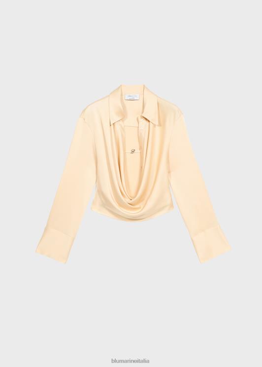 Blumarine donne Blusa con collo ad anello in raso abbigliamento 0L44T62