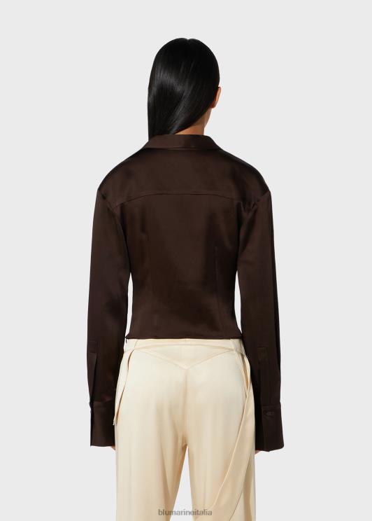 Blumarine donne Blusa con collo ad anello in raso abbigliamento 0L44T63