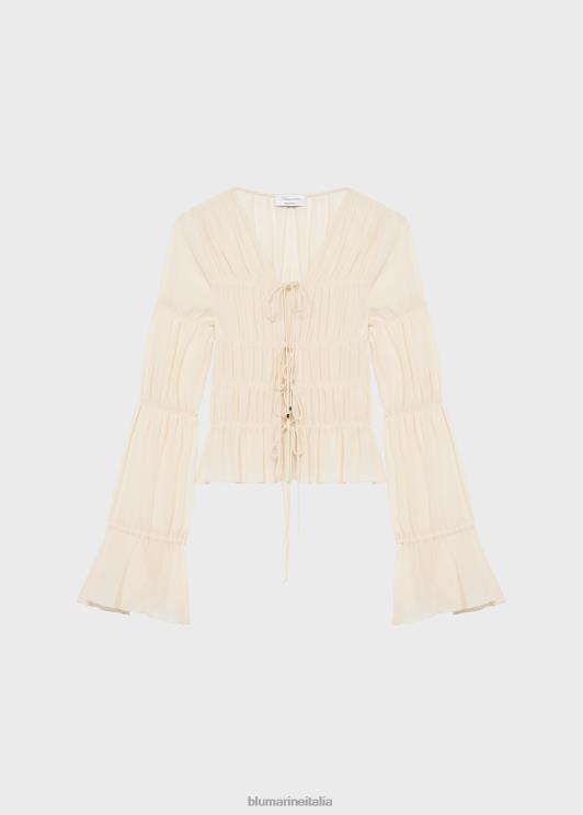 Blumarine donne Blusa in creponne con volant abbigliamento 0L44T68