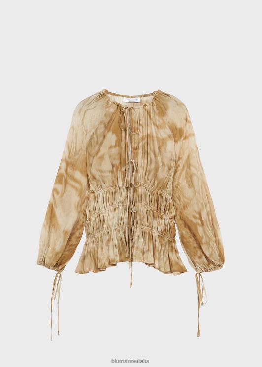 Blumarine donne blusa in georgette con stampa cargo pitone abbigliamento 0L44T70