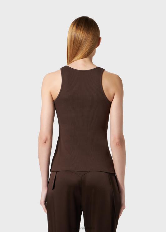 Blumarine donne canotta a coste con ricamo di strass gotici abbigliamento 0L44T100