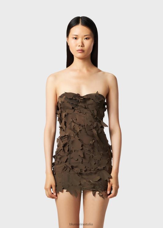 Blumarine donne abito a corsetto con rose tagliate al laser abbigliamento 0L44T3