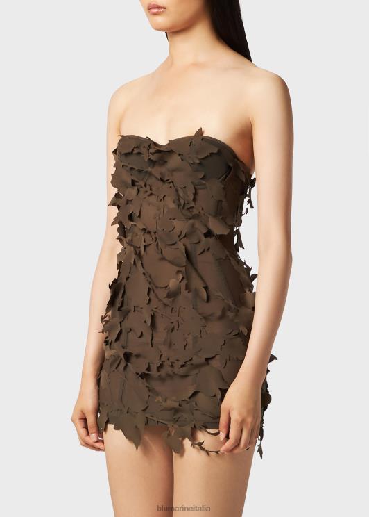 Blumarine donne abito a corsetto con rose tagliate al laser abbigliamento 0L44T3