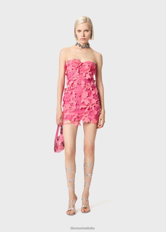 Blumarine donne abito a corsetto con rose tagliate al laser abbigliamento 0L44T4