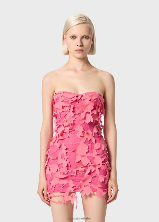Blumarine donne abito a corsetto con rose tagliate al laser abbigliamento 0L44T4