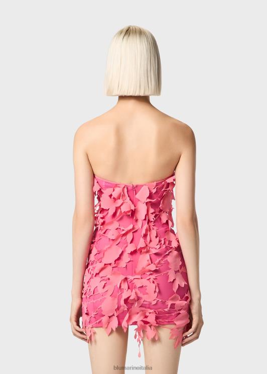 Blumarine donne abito a corsetto con rose tagliate al laser abbigliamento 0L44T4