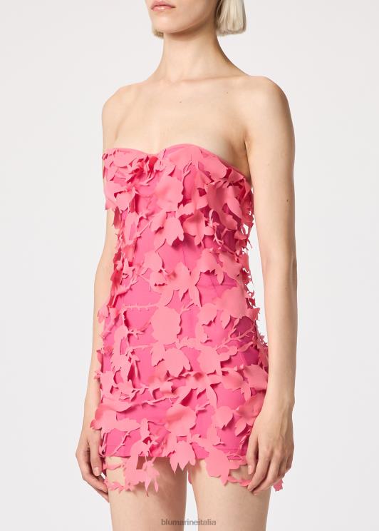 Blumarine donne abito a corsetto con rose tagliate al laser abbigliamento 0L44T4