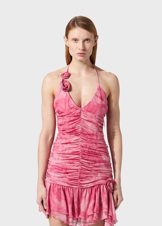 Blumarine donne abito con volant con stampa pitone mimetica abbigliamento 0L44T11