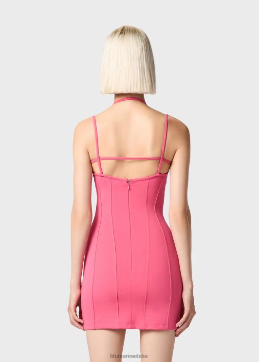 Blumarine donne abito in jersey con cut-out e monogramma b abbigliamento 0L44T32