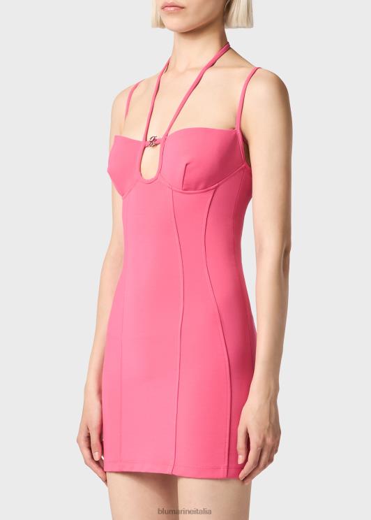 Blumarine donne abito in jersey con cut-out e monogramma b abbigliamento 0L44T32