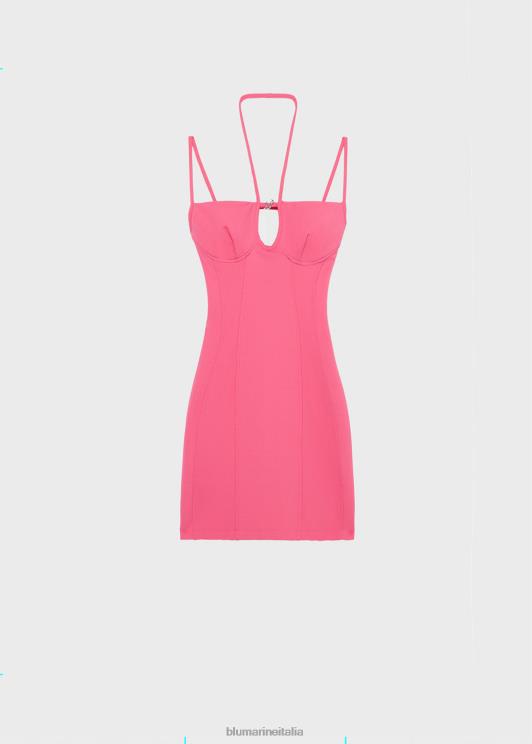 Blumarine donne abito in jersey con cut-out e monogramma b abbigliamento 0L44T32