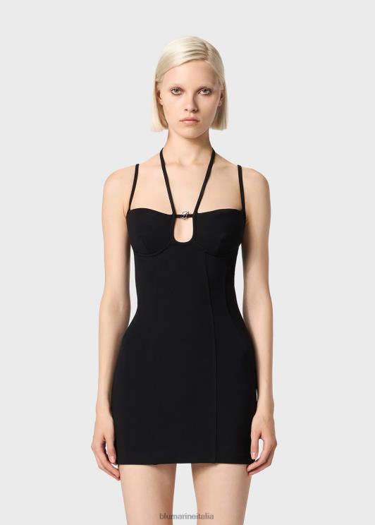 Blumarine donne abito in jersey con cut-out e monogramma b abbigliamento 0L44T33