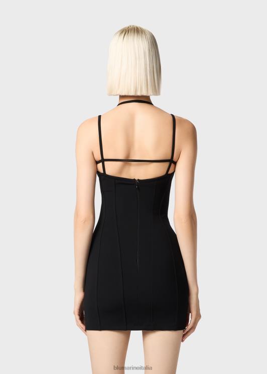Blumarine donne abito in jersey con cut-out e monogramma b abbigliamento 0L44T33