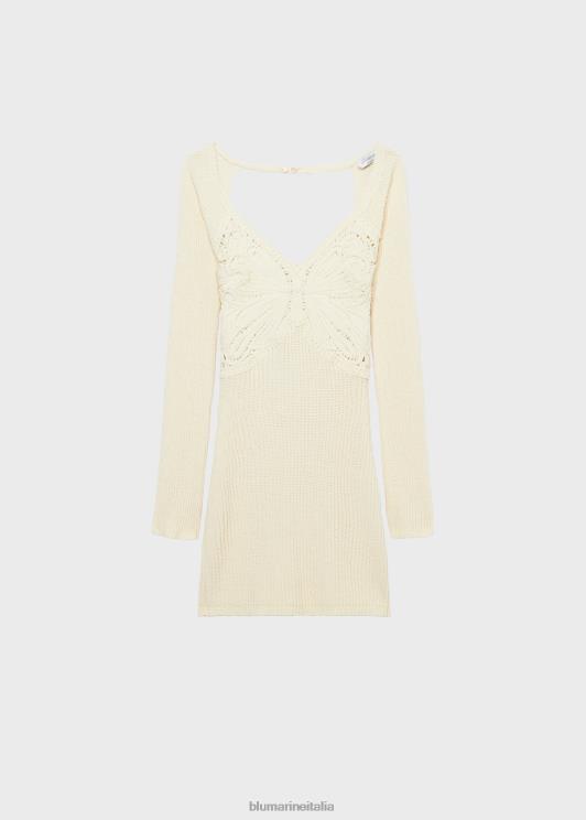 Blumarine donne abito in maglia con farfalla ricamata abbigliamento 0L44T34