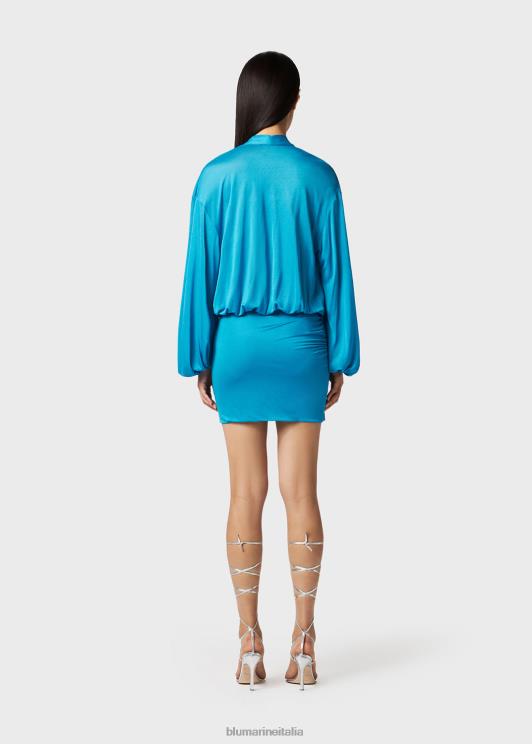 Blumarine donne abito lungo drappeggiato abbigliamento 0L44T19