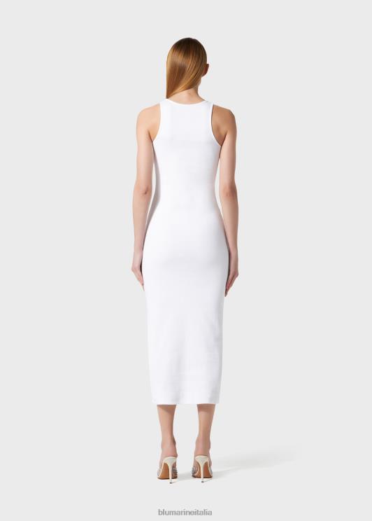 Blumarine donne abito midi con ricamo gotico di strass abbigliamento 0L44T41