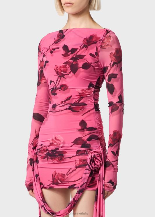 Blumarine donne mini abito in jersey stampa rose torchon abbigliamento 0L44T9