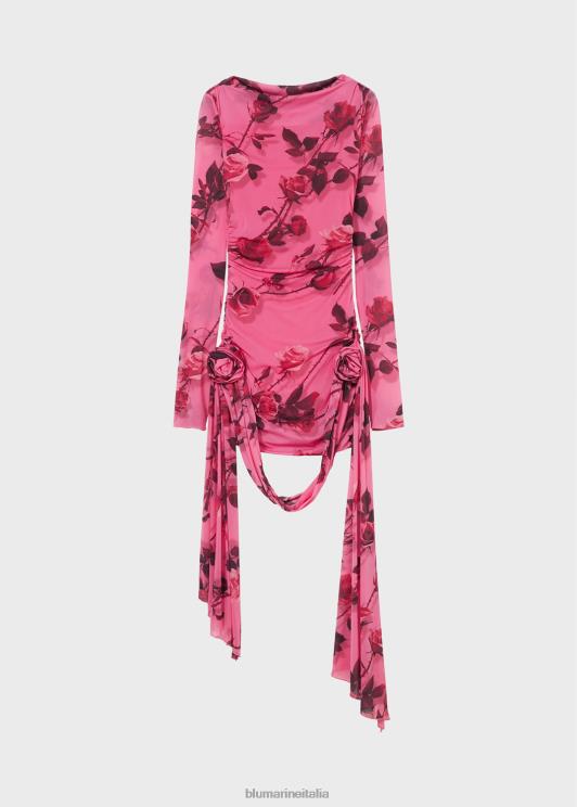 Blumarine donne mini abito in jersey stampa rose torchon abbigliamento 0L44T9