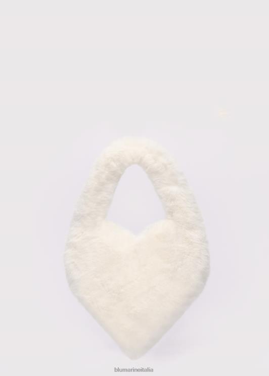 Blumarine donne Borsa a cuore in pelliccia sintetica con spilla monogramma B Accessori 0L44T263