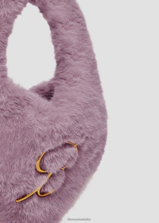 Blumarine donne Borsa a cuore in pelliccia sintetica con spilla monogramma B Accessori 0L44T264