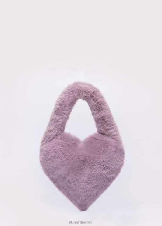 Blumarine donne Borsa a cuore in pelliccia sintetica con spilla monogramma B Accessori 0L44T264