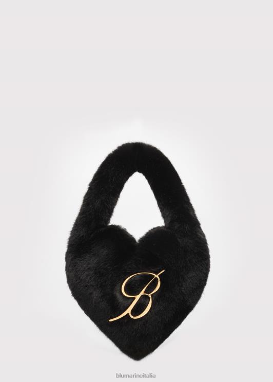Blumarine donne Borsa a cuore in pelliccia sintetica con spilla monogramma B Accessori 0L44T266