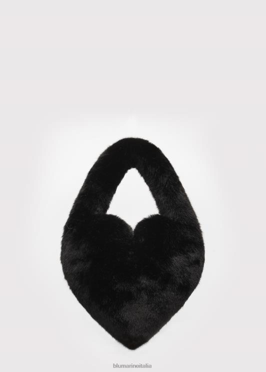 Blumarine donne Borsa a cuore in pelliccia sintetica con spilla monogramma B Accessori 0L44T266