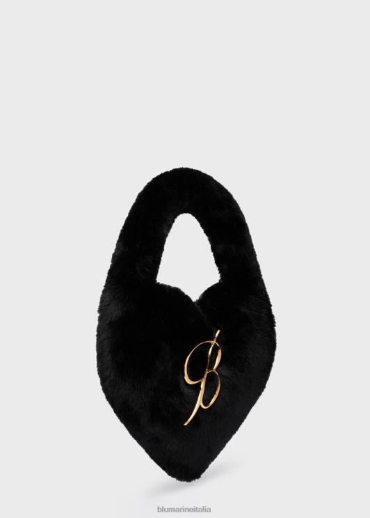 Blumarine donne Borsa a forma di cuore in pelliccia sintetica con spilla con monogramma b Accessori 0L44T259