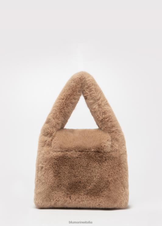 Blumarine donne Borsa a mano in pelliccia sintetica con spilla monogramma b in strass Accessori 0L44T270