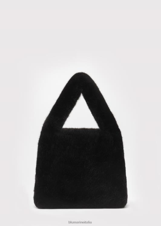 Blumarine donne Borsa a mano in pelliccia sintetica con spilla monogramma b in strass Accessori 0L44T271
