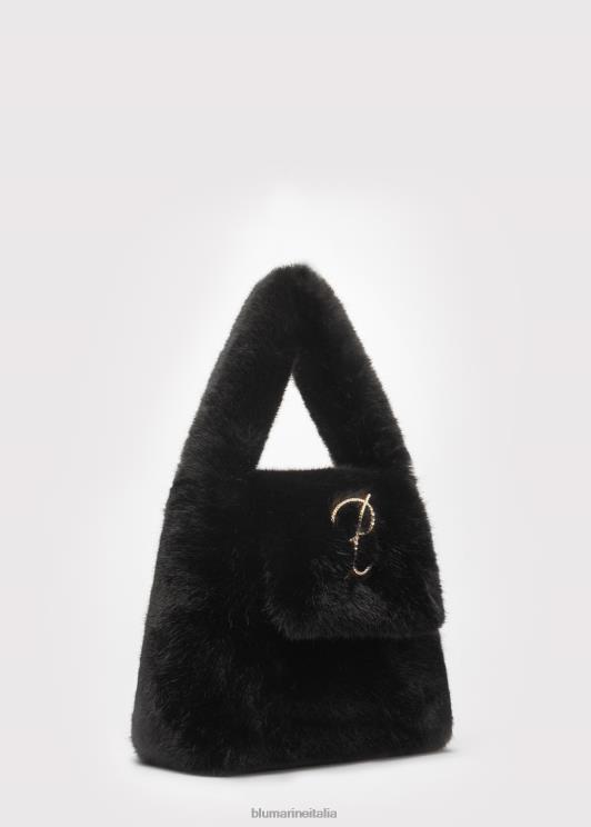 Blumarine donne Borsa a mano in pelliccia sintetica con spilla monogramma b in strass Accessori 0L44T271