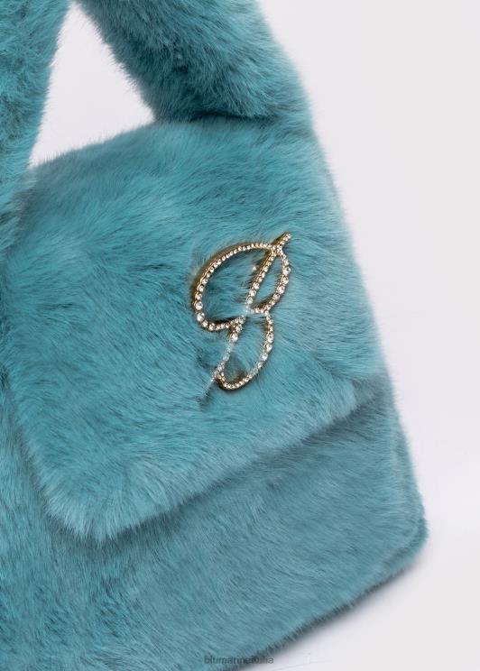 Blumarine donne Borsa a mano in pelliccia sintetica con spilla monogramma b in strass Accessori 0L44T272