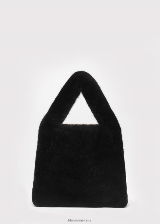 Blumarine donne Borsa a mano in pelliccia sintetica con spilla monogramma b in strass Accessori 0L44T285