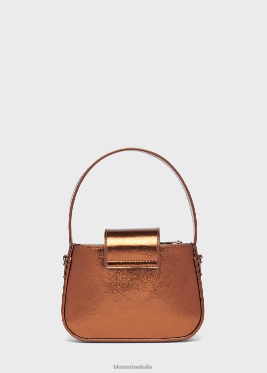 Blumarine donne borsa con patta laminata e monogramma b in strass Accessori 0L44T240