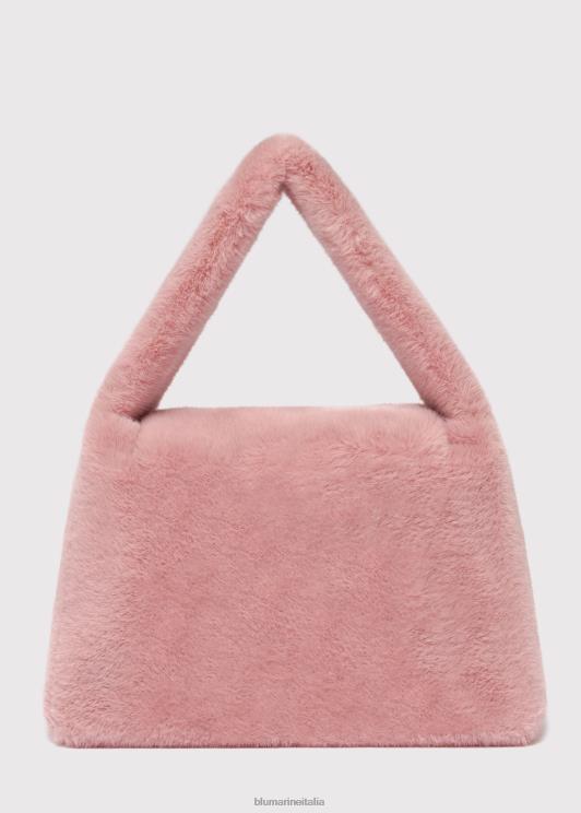 Blumarine donne borsa grande in pelliccia sintetica con spilla monogramma b Accessori 0L44T205